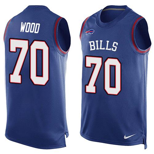 Nike Bills #70 Eric Wood Royal Blue Team Color Men's Stitched NFL Limited Tank Top Jersey - Click Image to Close